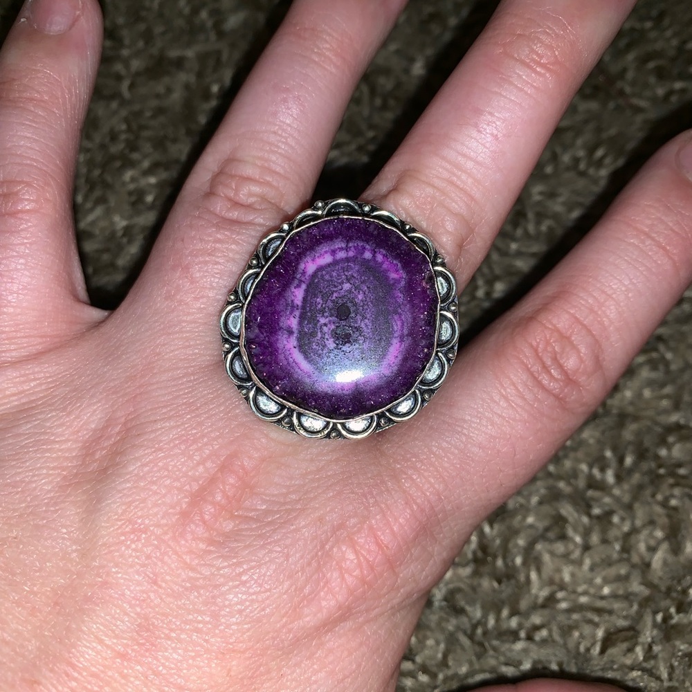 Purple Solar Quartz Ring